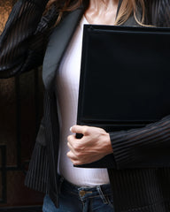Laptoptas gerecycled leer Flat 15" om te personaliseren - 5