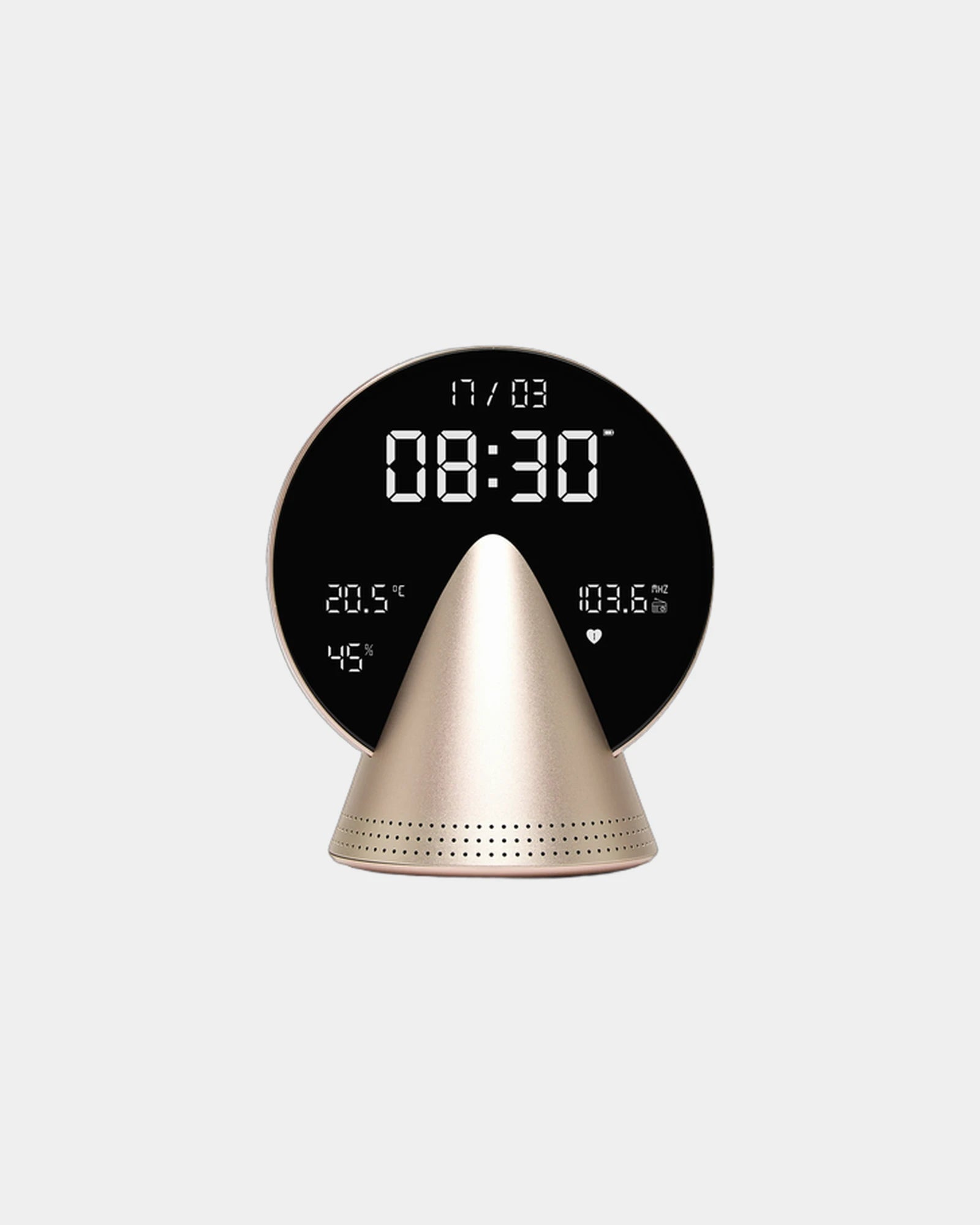 Wekkerradio Conic Clock met Bluetooth om te personaliseren - goudhoning