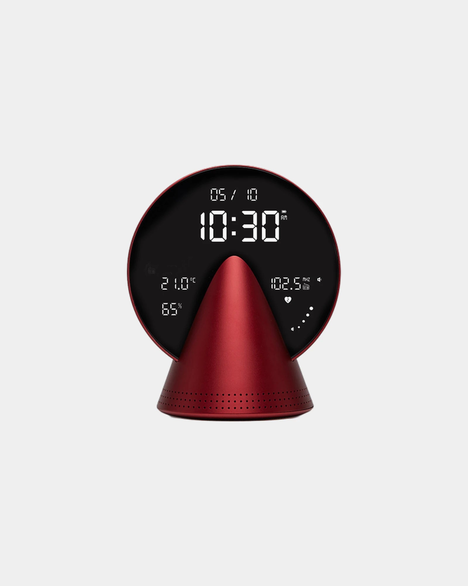 Wekkerradio Conic Clock met Bluetooth om te personaliseren - kersenrood