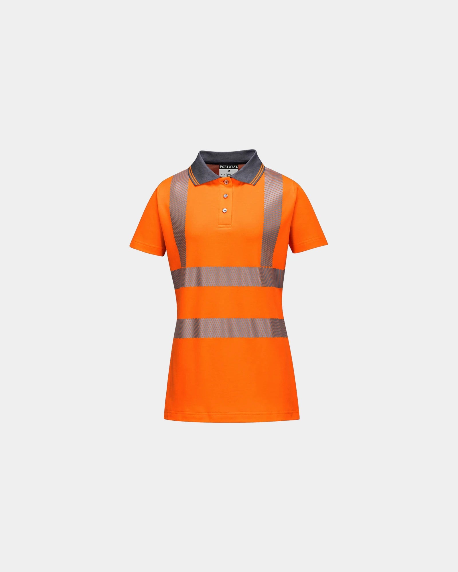 Polo dames ademend katoen HiVisTex om te personaliseren - Oranje