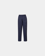 Damesbroek elastische taille polycotton om te personaliseren - Marineblauw