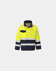 Hi-vis jas modacryl om te personaliseren - Geel-Marineblauw