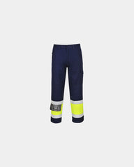 Hi-vis werkbroek om te personaliseren - Geel-Marineblauw