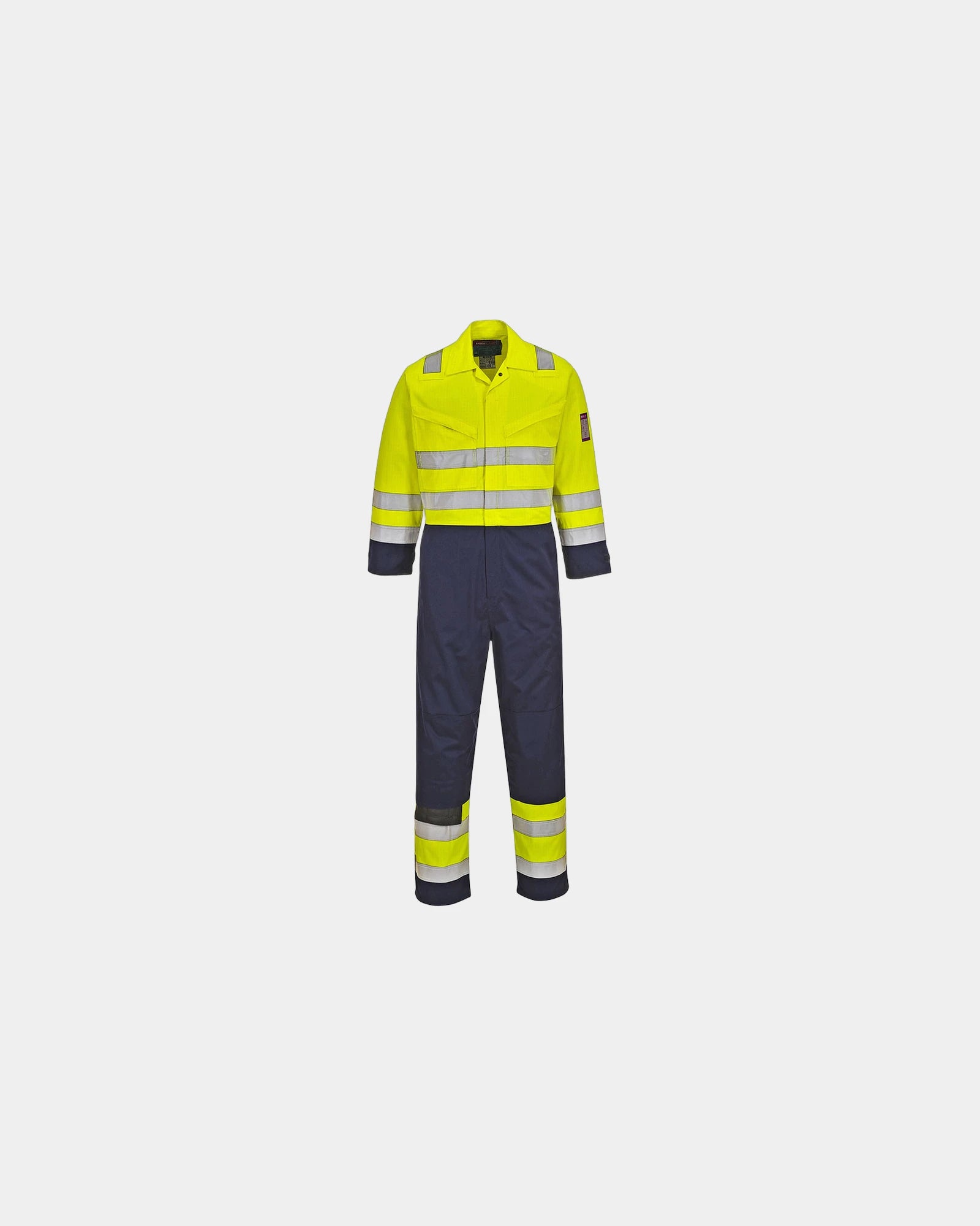 Overall HV modacrylisch om te personaliseren - Geel-Marineblauw