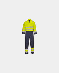 Overall HV modacrylisch om te personaliseren - Geel-Marineblauw