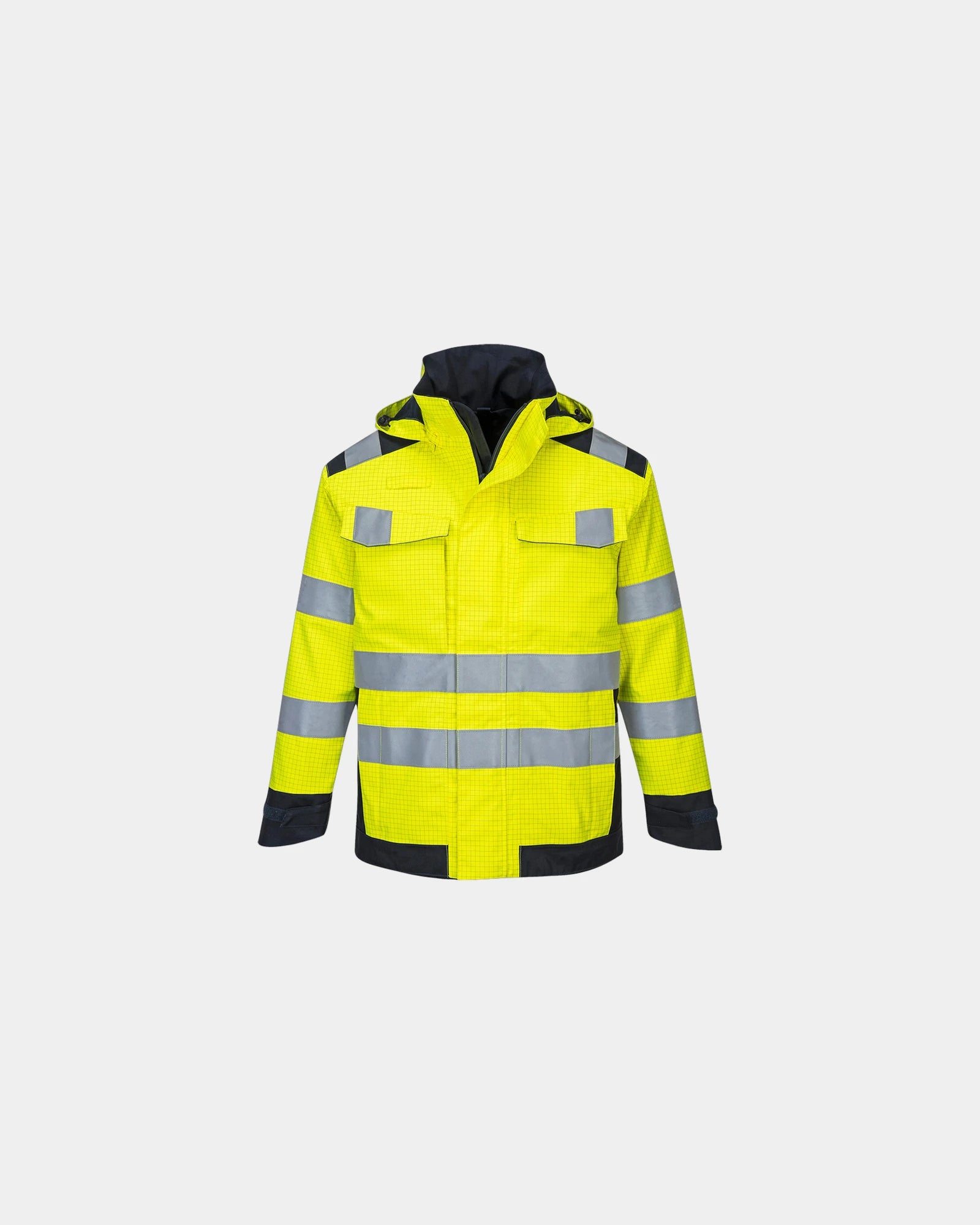 Regenjas multinorm vlambestendig om te personaliseren - Geel-Marineblauw