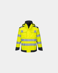 Regenjas multinorm vlambestendig om te personaliseren - Geel-Marineblauw