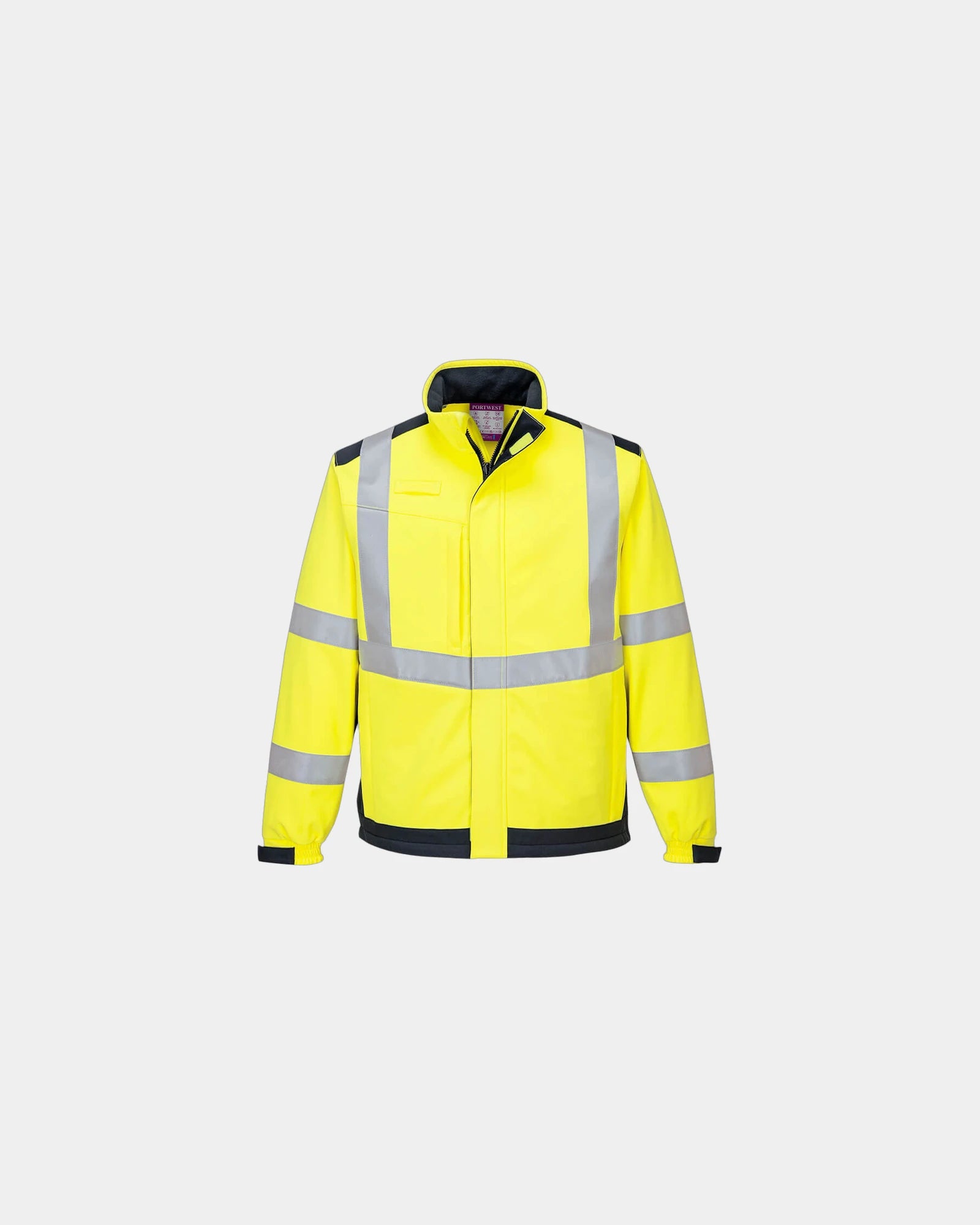 Softshell jack multinorm vlambestendig om te personaliseren - Geel-Marineblauw