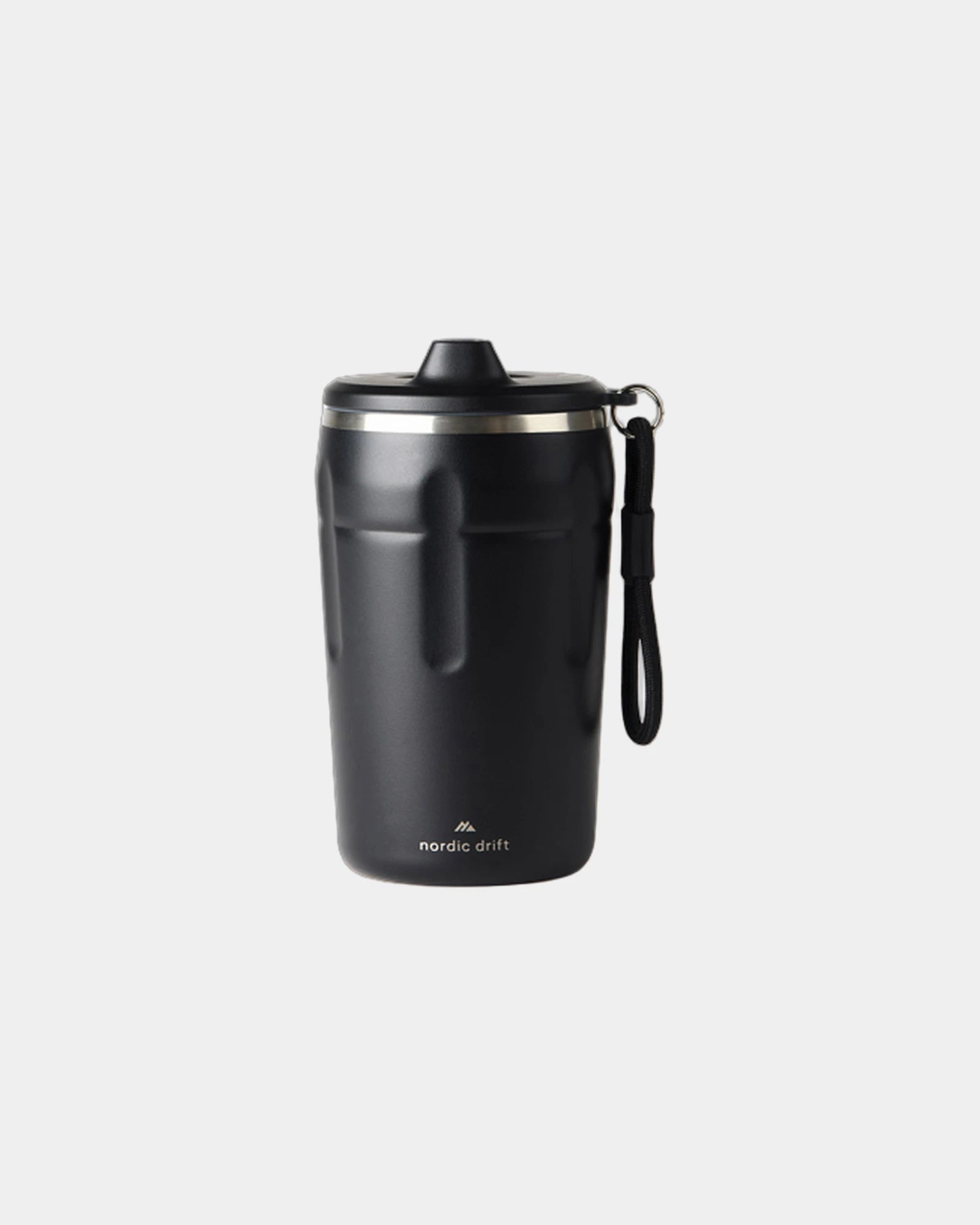 Thermosbeker gerecycled rvs 350ml om te personaliseren - Zwart