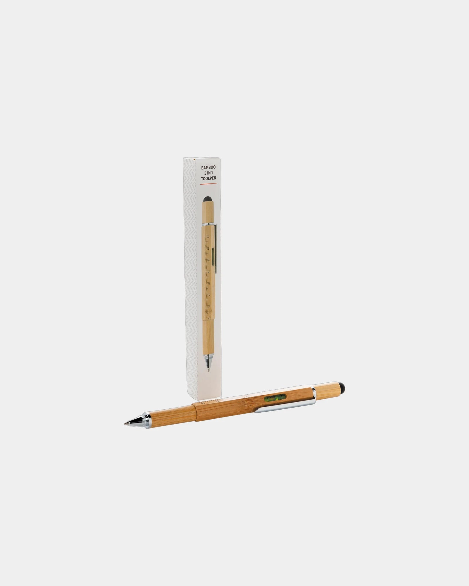 Multitool pen bamboe 5-in-1 om te personaliseren - 2