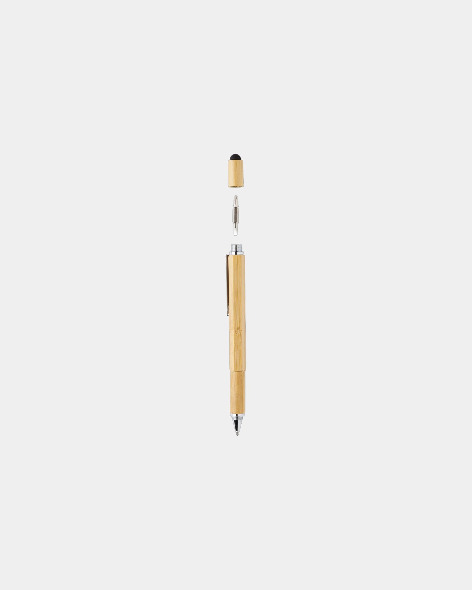 Multitool pen bamboe 5-in-1 om te personaliseren - 7