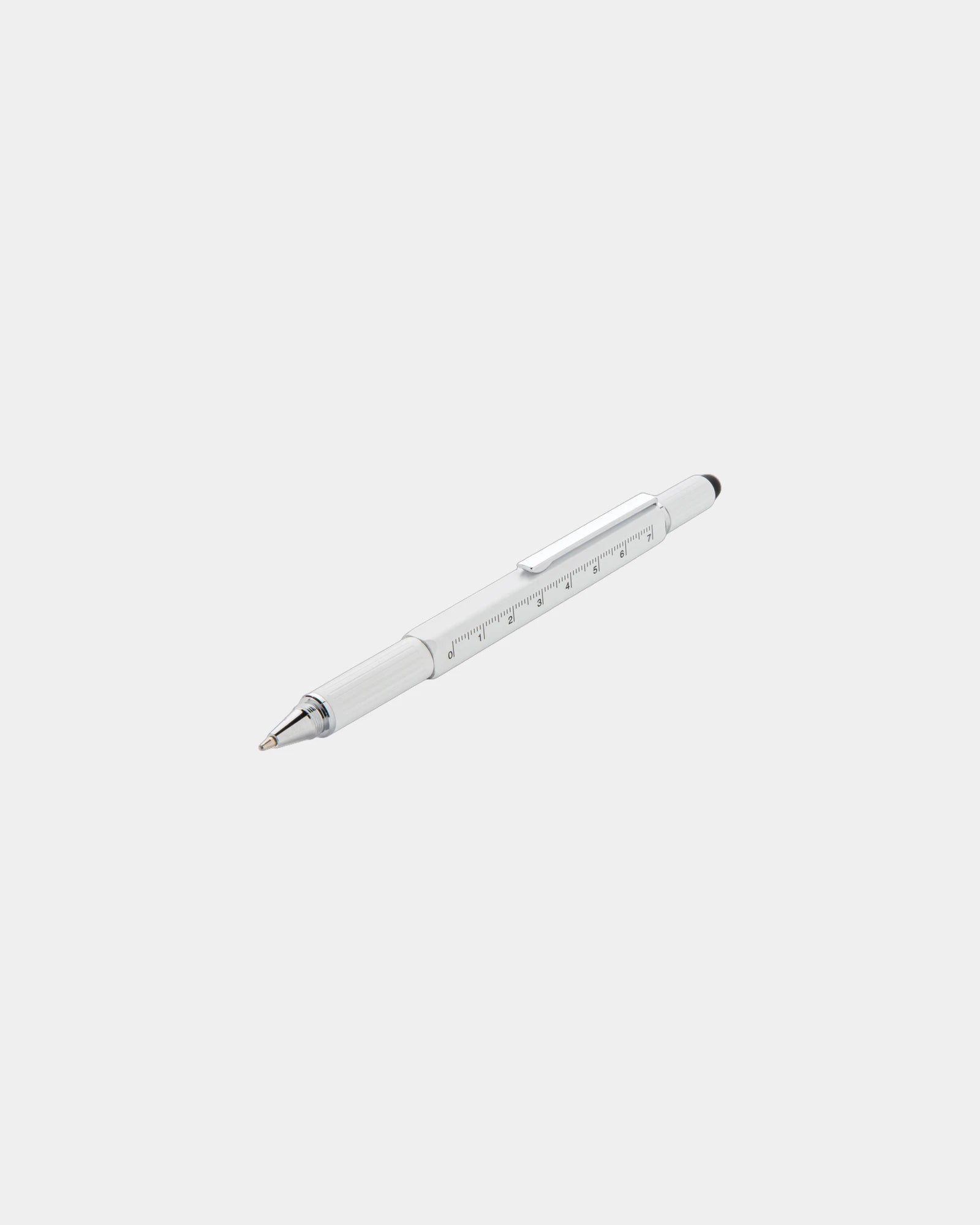 Multitool pen aluminium met liniaal om te personaliseren - Wit