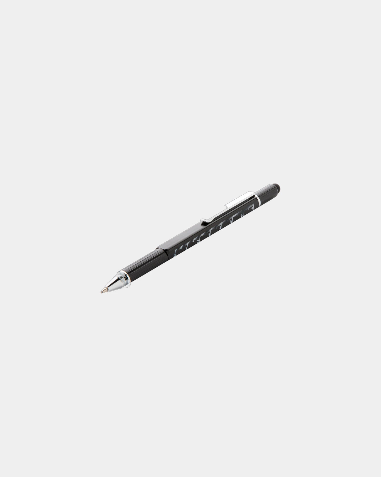 Multitool pen aluminium met liniaal om te personaliseren - Zwart