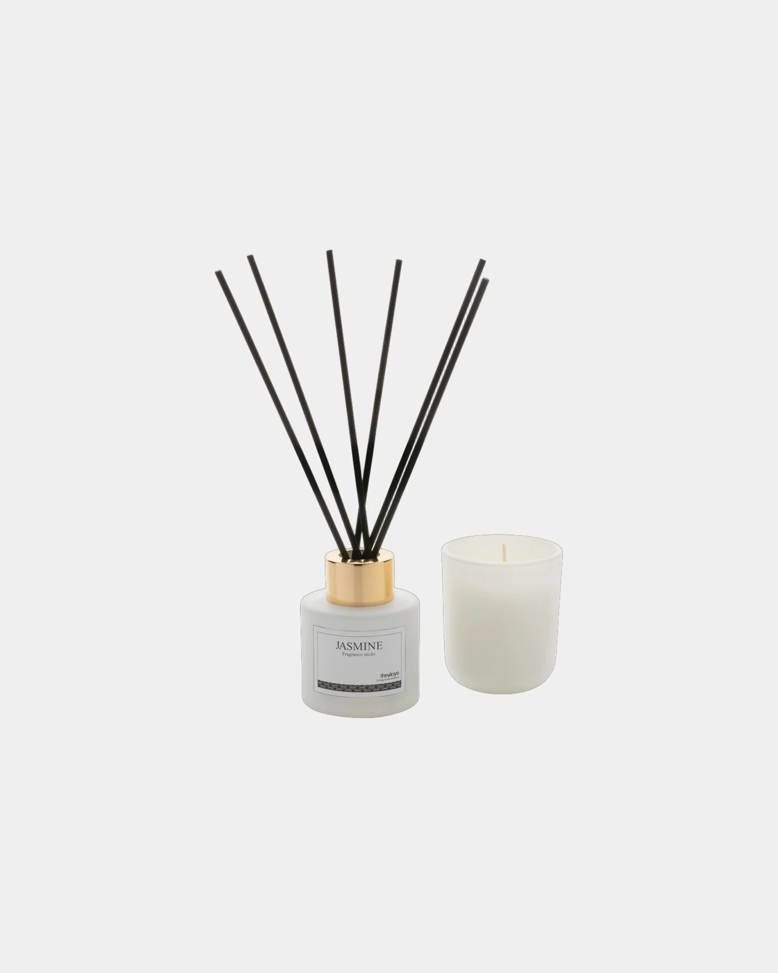 Geschenkset geursticks en kaars om te personaliseren - Wit