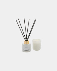 Geschenkset geursticks en kaars om te personaliseren - Wit
