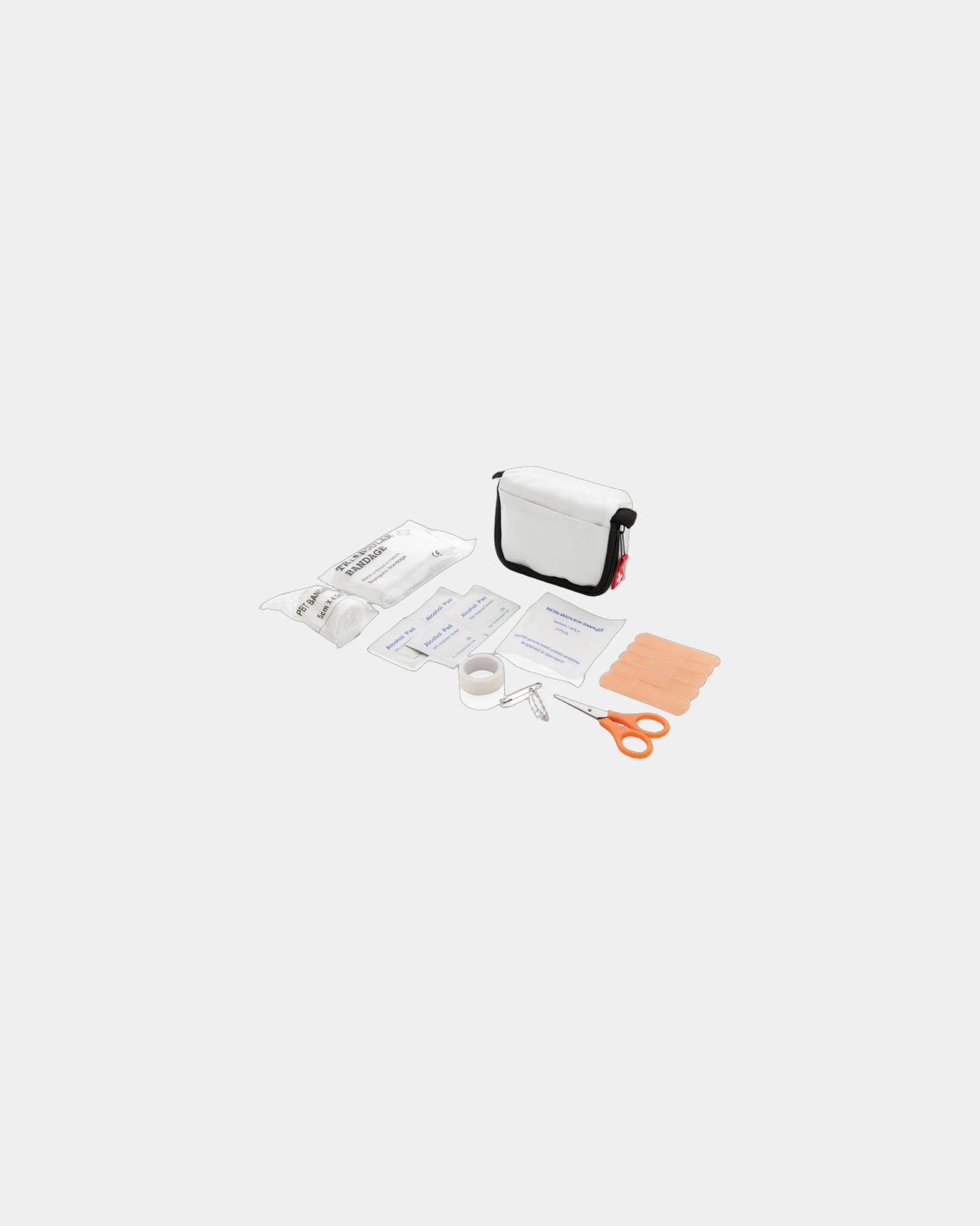 EHBO-set polyester met riemlus om te personaliseren - Wit
