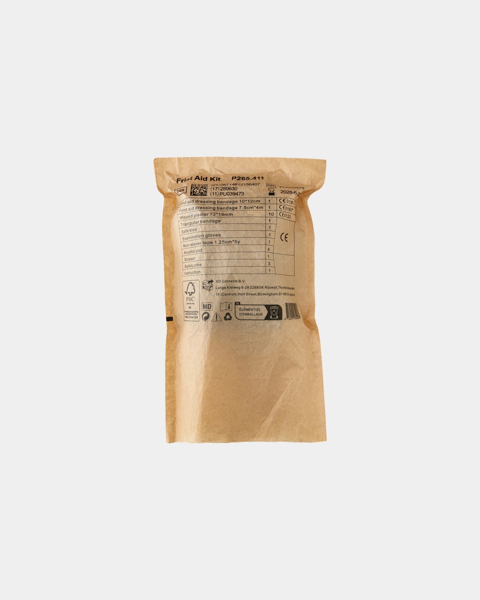 EHBO-set gerecycled PU nubuck RCS om te personaliseren