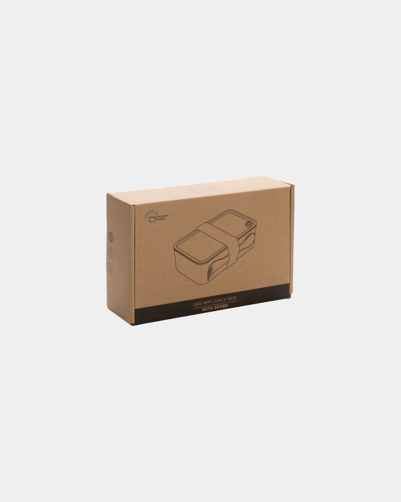 Lunchbox gerecycled rPP 0,8L met bestek om te personaliseren