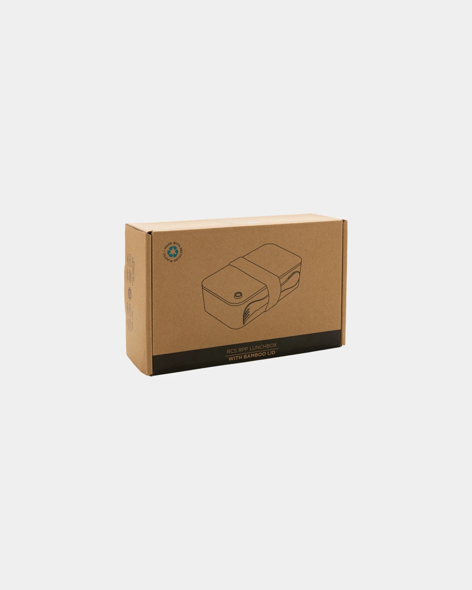 Lunchbox gerecycled RCS bamboe deksel om te personaliseren