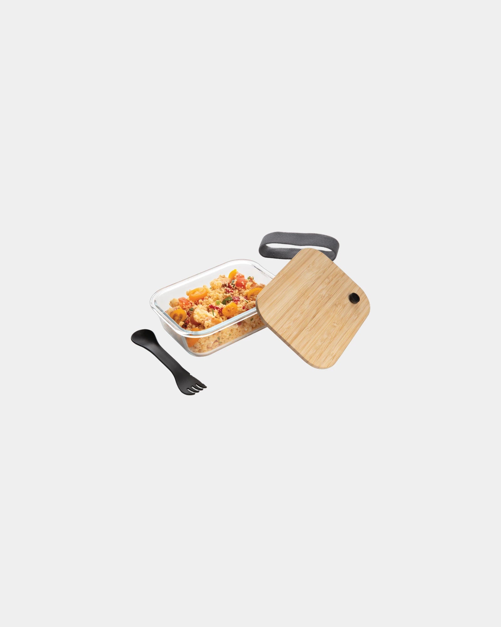 Lunchbox glas met bamboe deksel 0,6L om te personaliseren - 1