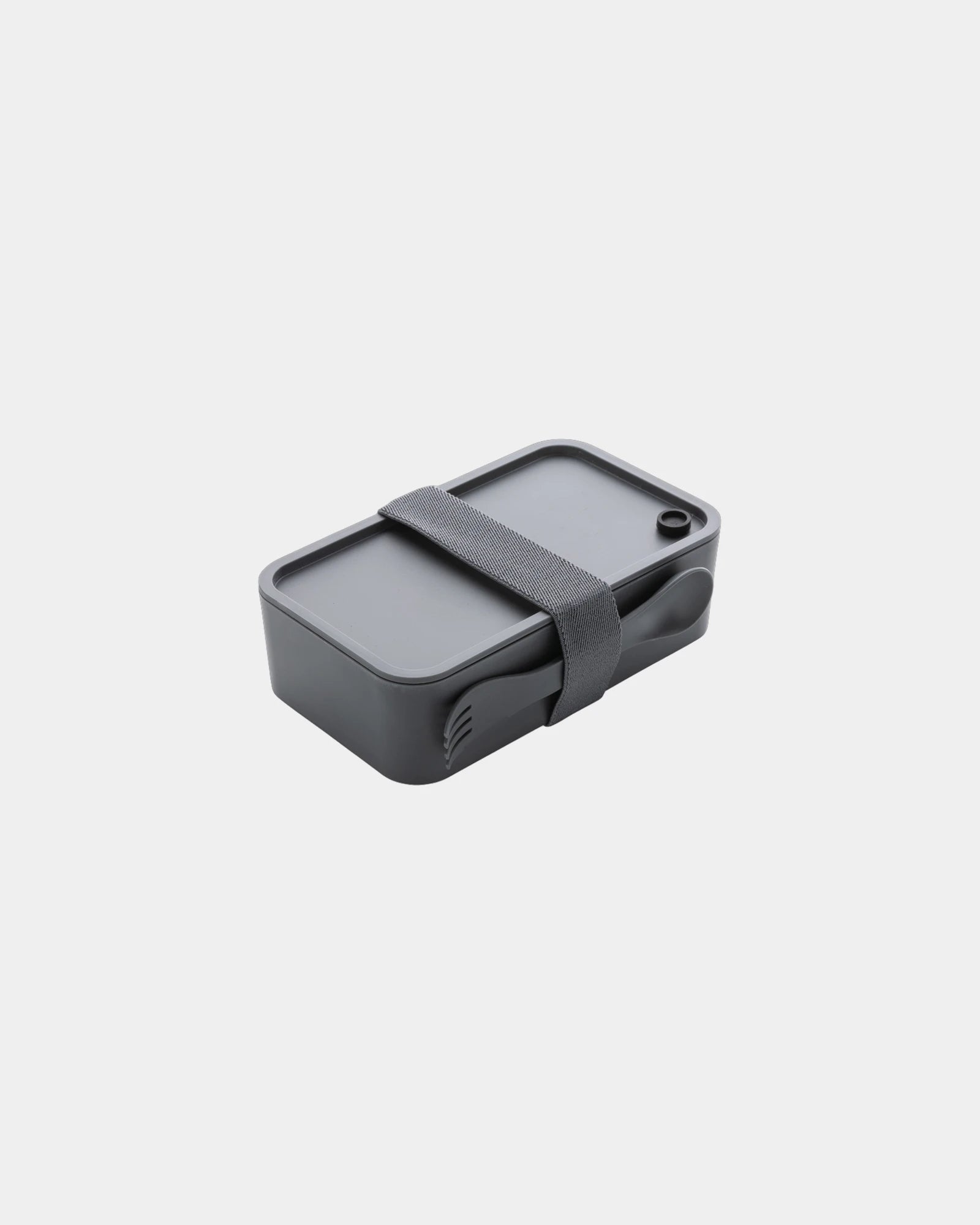Lunchbox PP 0,8L met vork-lepel om te personaliseren - Antraciet