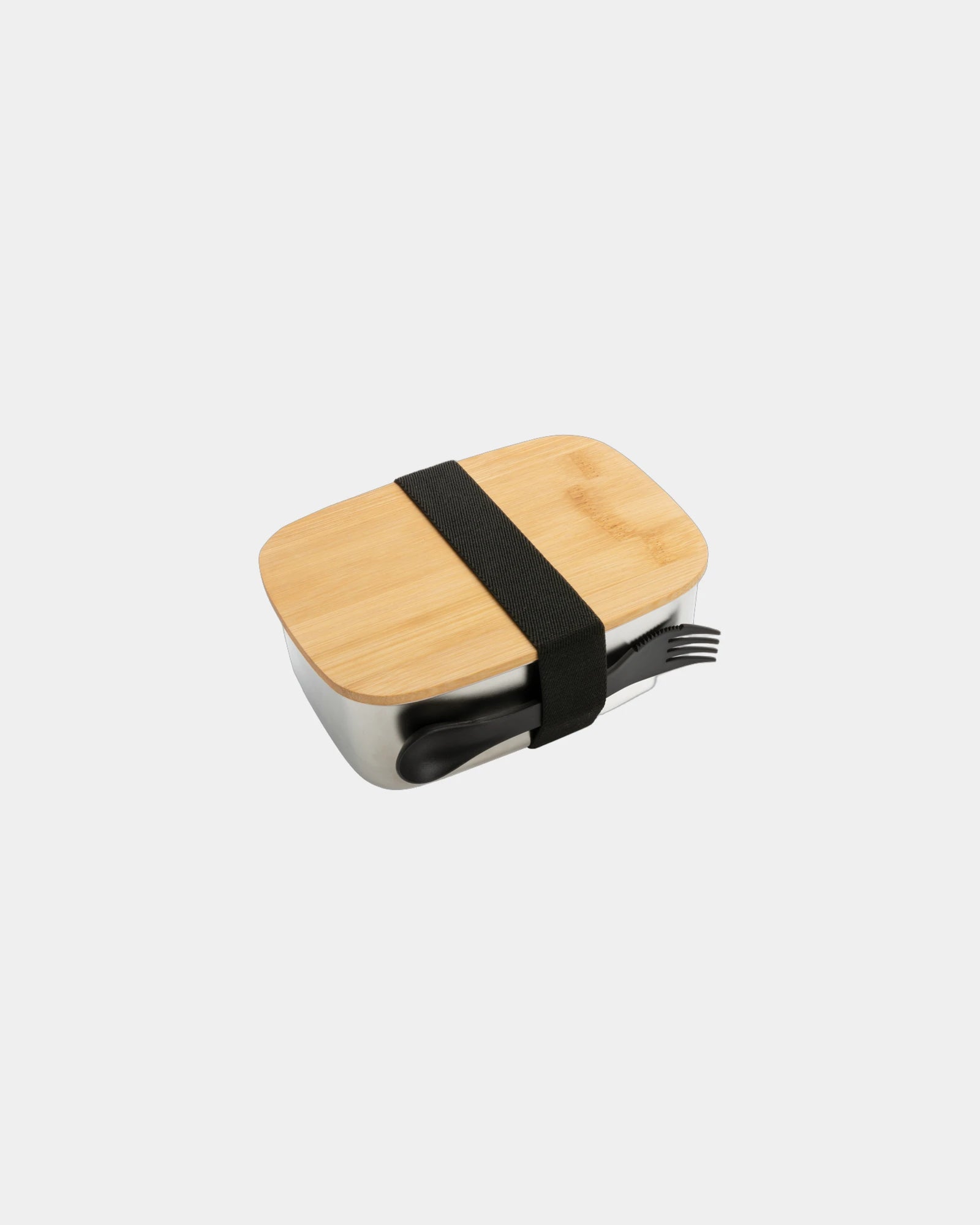 Lunchbox rvs met bamboe deksel 0,9L om te personaliseren - Zilver