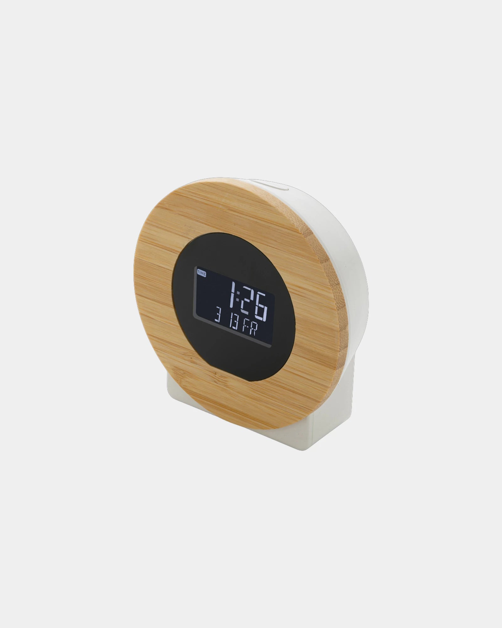 LED-klok van gerecycled bamboe RCS om te personaliseren - Bruin