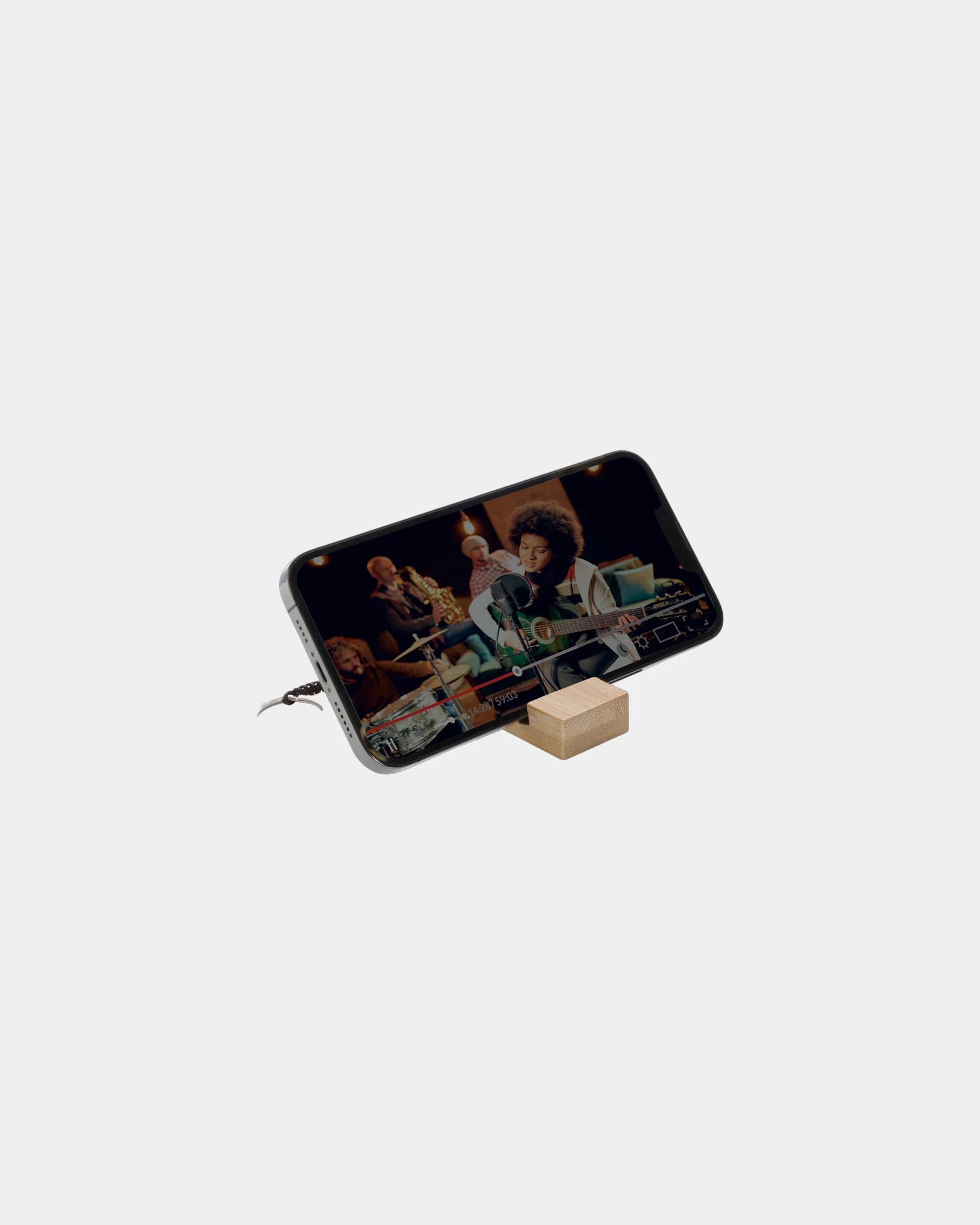 Telefoonhouder FSC-bamboe met kraftbox om te personaliseren - 2