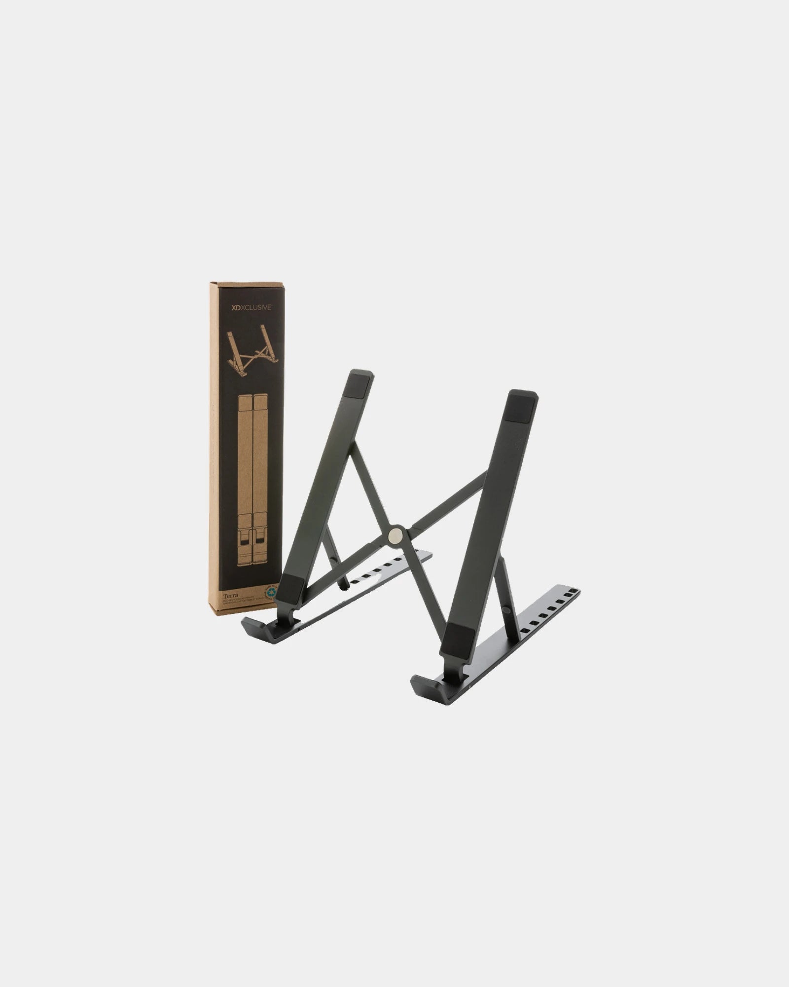 Laptopstandaard gerecycled aluminium om te personaliseren