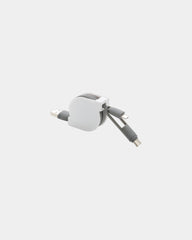 Oplaadkabel 3-in-1 retractable 100cm om te personaliseren - Grijs
