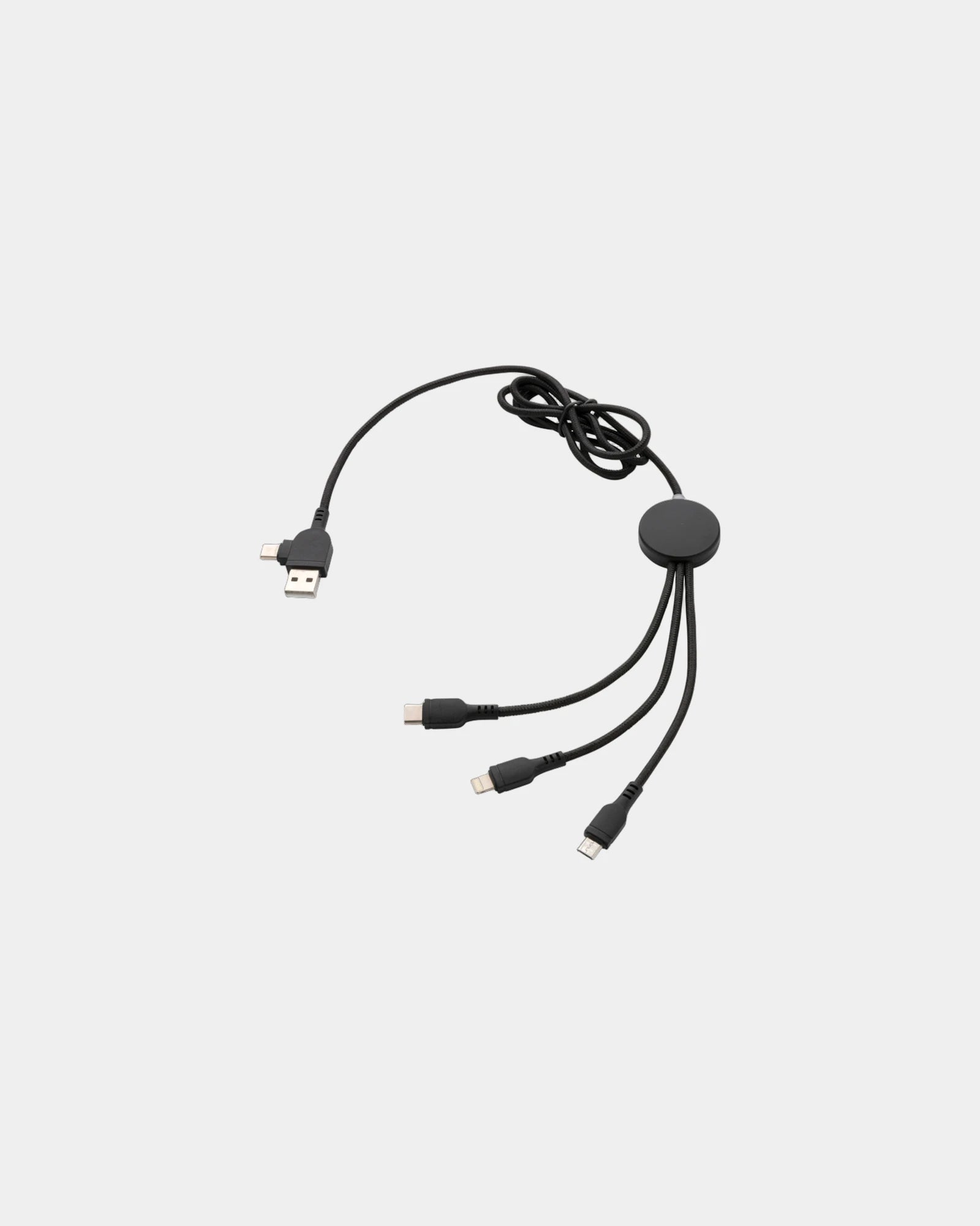 Multikabel 6-in-1 lichtgevend om te personaliseren - Zwart