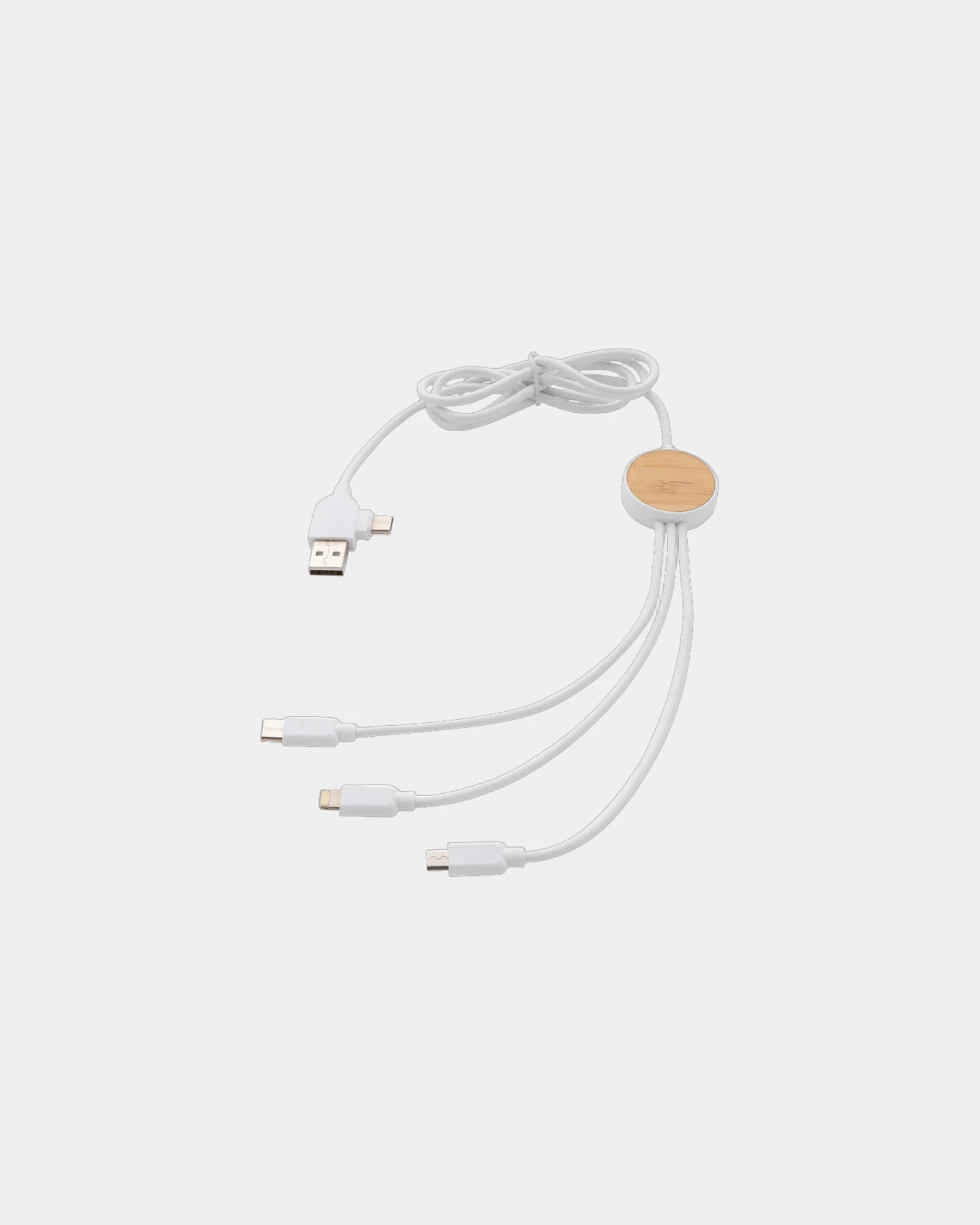 Multikabel 6-in-1 gerecycled plastic om te personaliseren - Wit