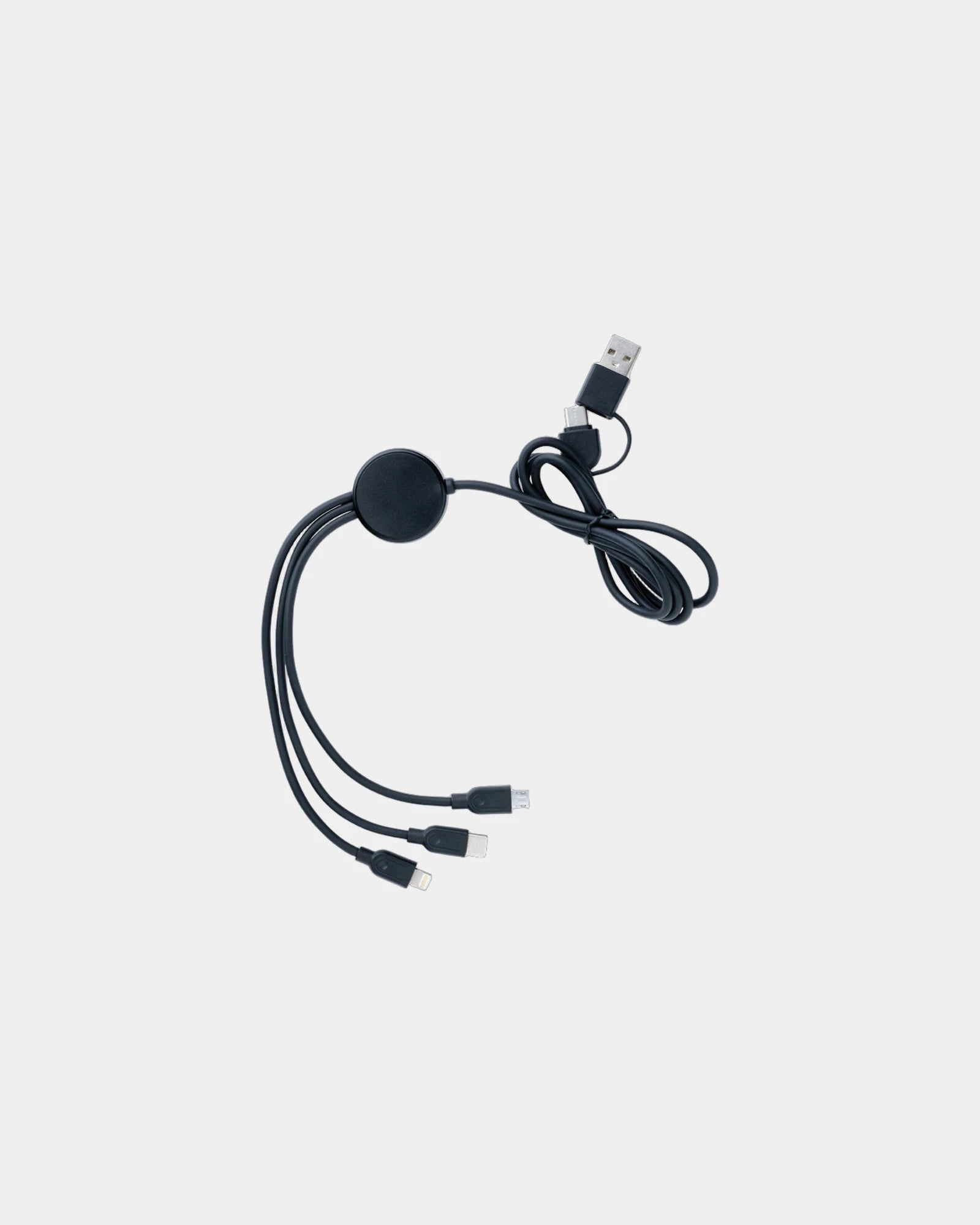 Multikabel 6-in-1 gerecycled TPE om te personaliseren - Zwart