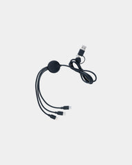 Multikabel 6-in-1 gerecycled TPE om te personaliseren - Zwart