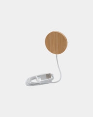 Draadloze oplader magnetisch bamboe 10W om te personaliseren - Bruin