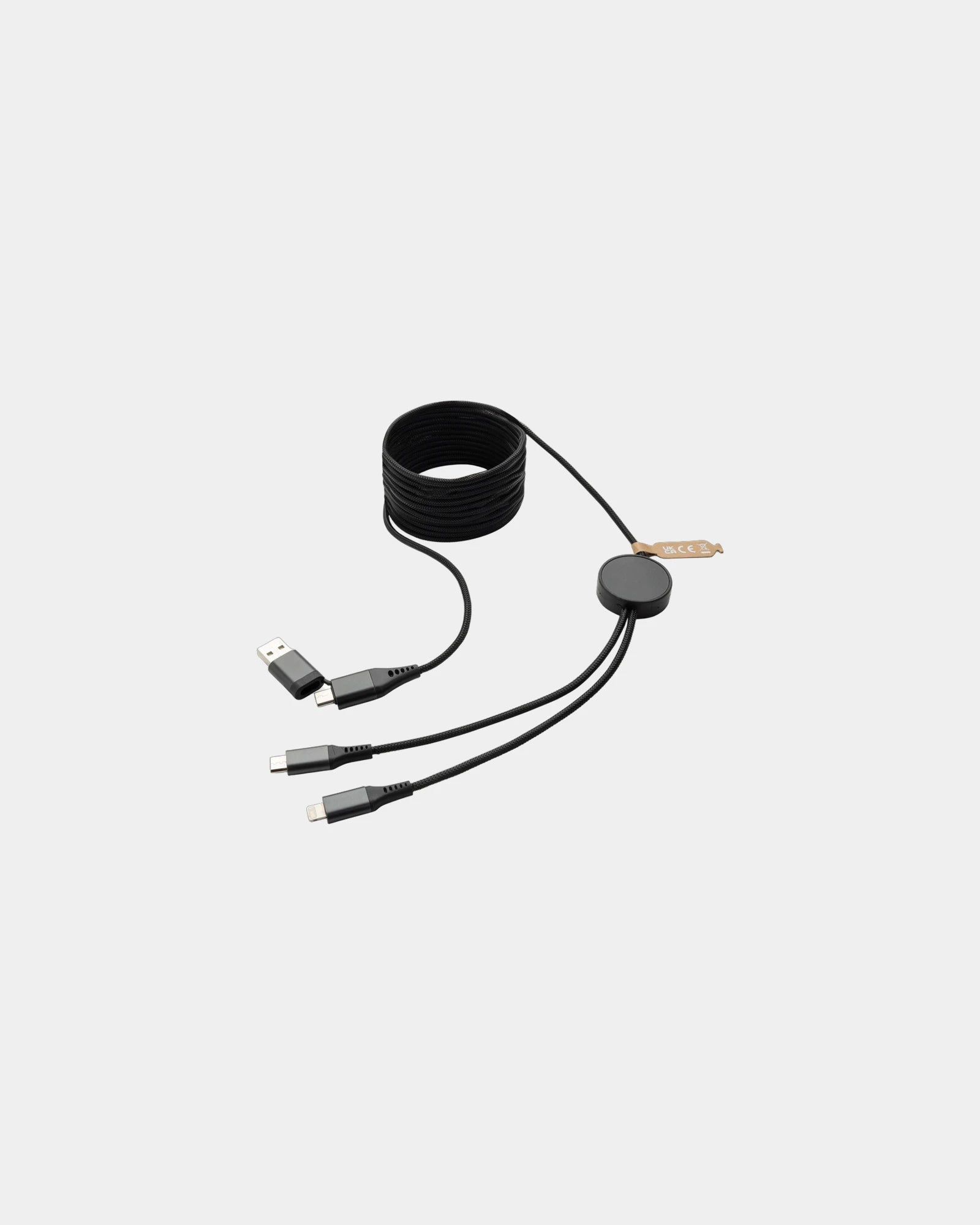 Multikabel 4-in-1 gerecycled RCS 300 cm om te personaliseren - Grijs