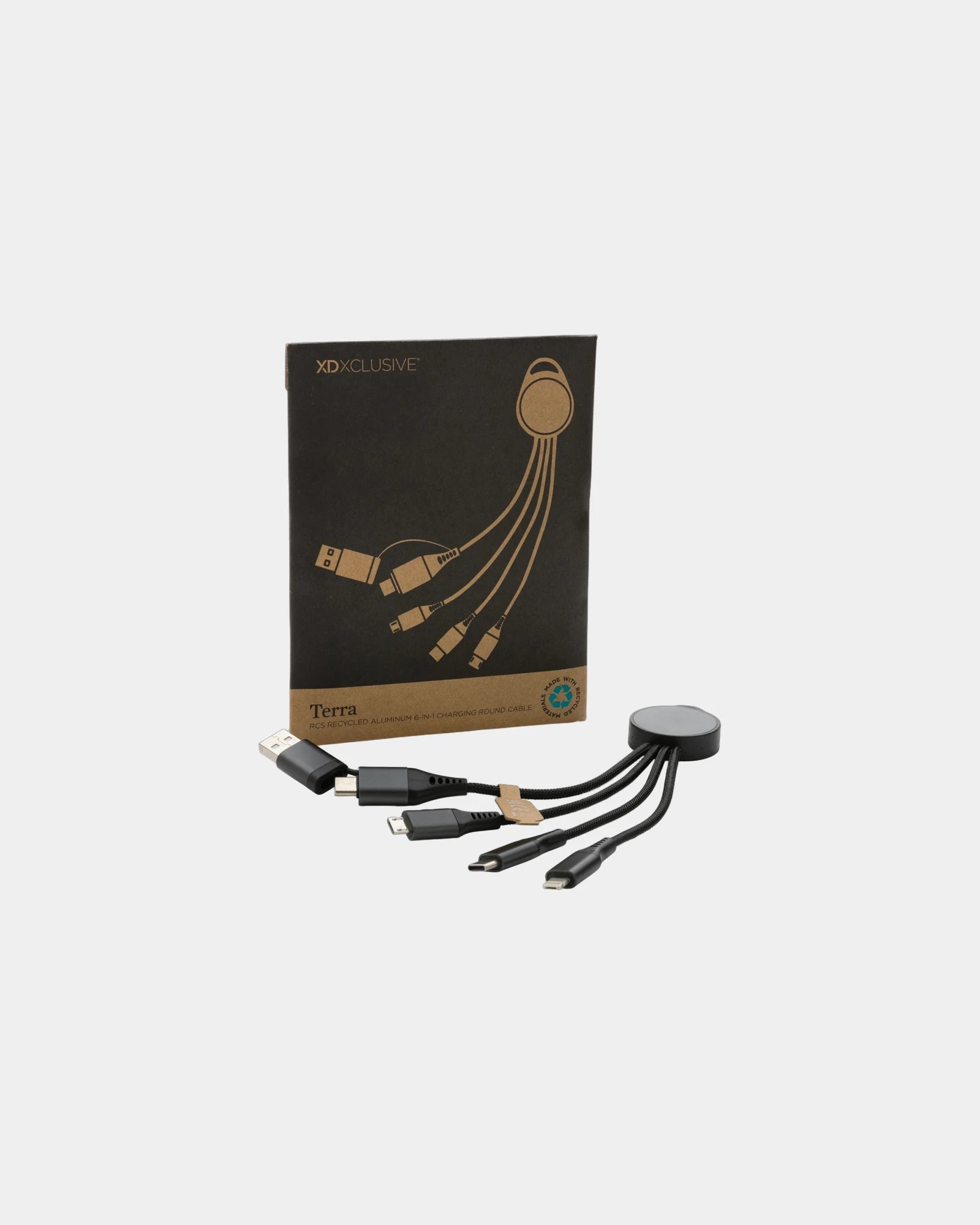 Multikabel 6-in-1 gerecycled aluminium om te personaliseren - 1