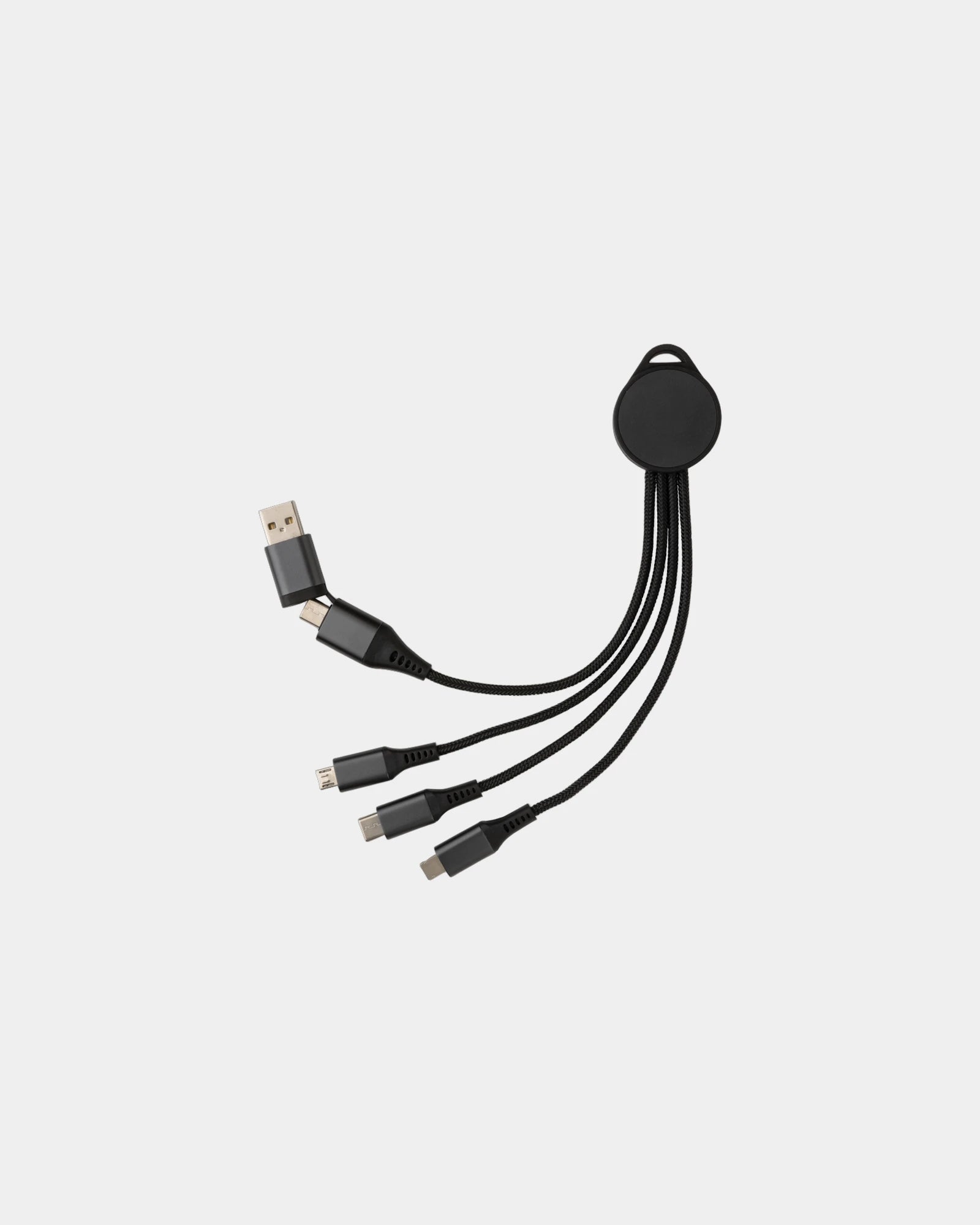 Multikabel 6-in-1 gerecycled aluminium om te personaliseren - Grijs