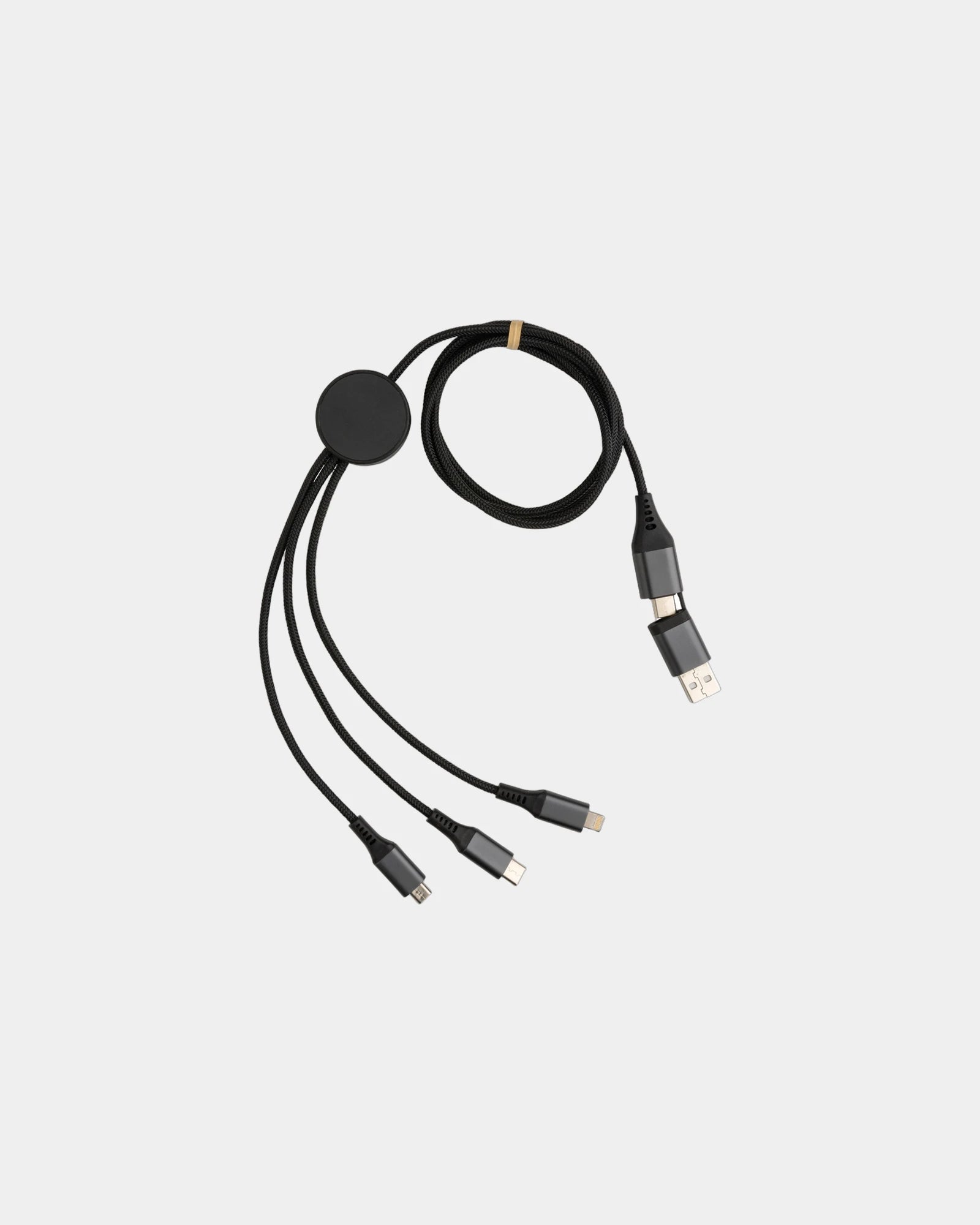 Multikabel gerecycled aluminium 6-in-1 om te personaliseren - Grijs