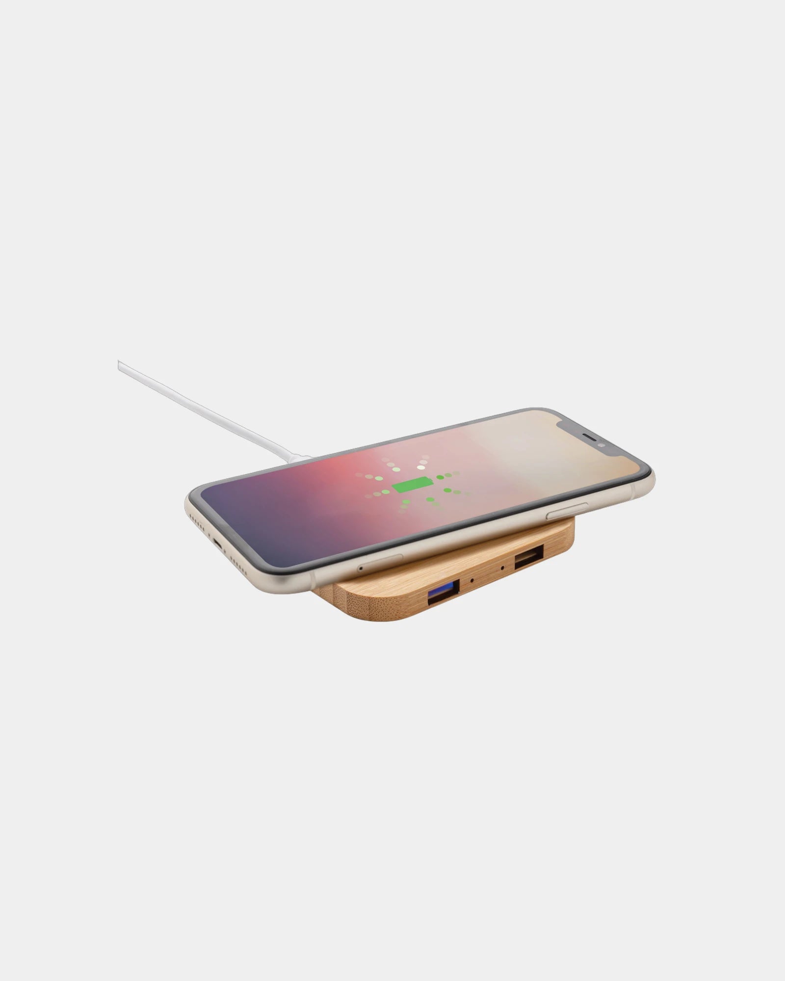Draadloze oplader bamboe FSC USB om te personaliseren - 1