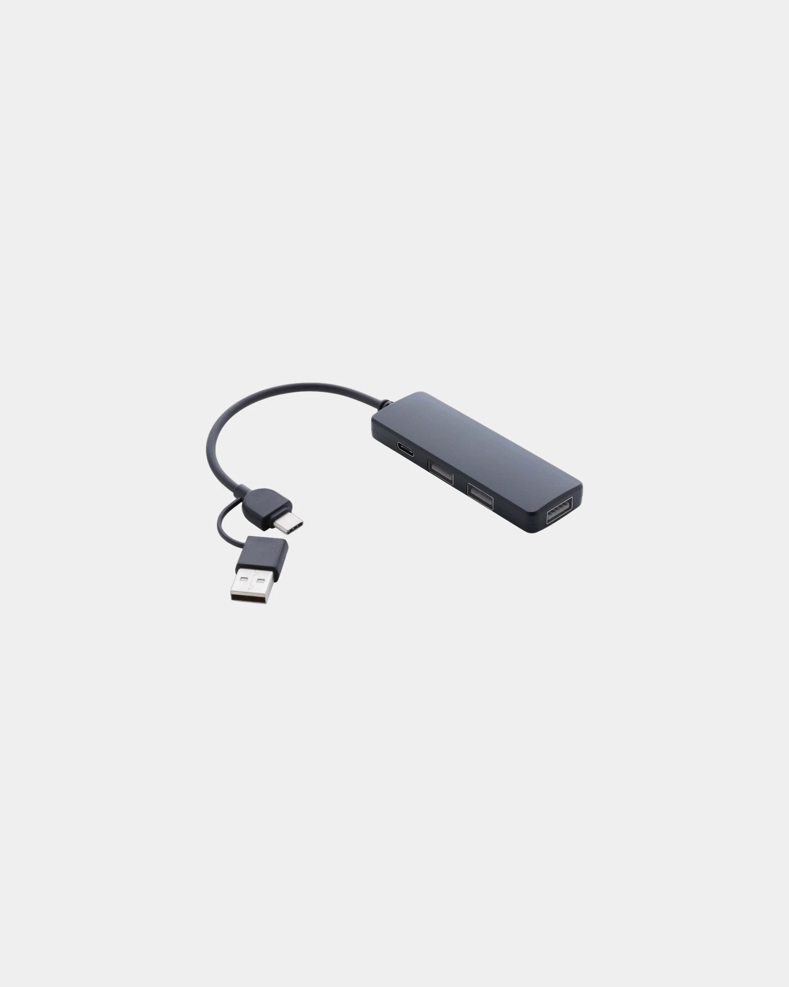 USB-hub gerecycled RCS dubbele om te personaliseren - Zwart
