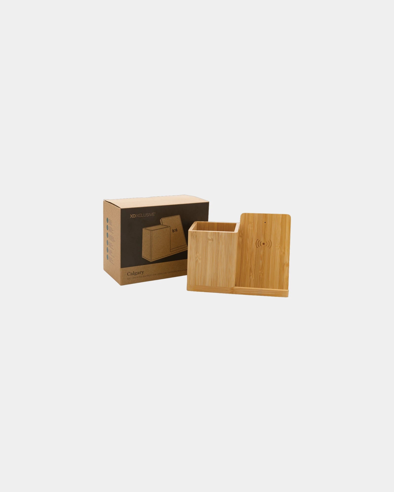 Draadloze oplader bamboe FSC gerecycled om te personaliseren - 2