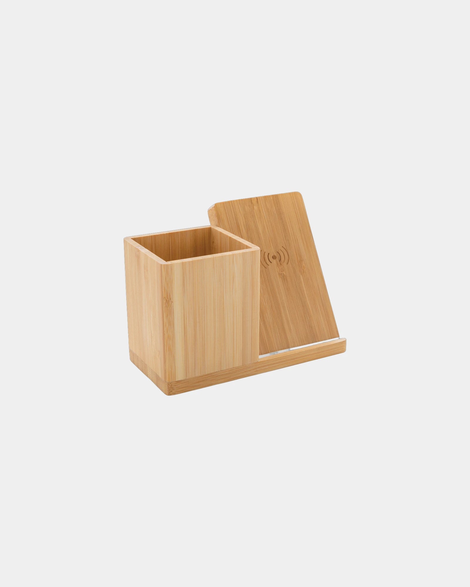 Draadloze oplader bamboe FSC gerecycled om te personaliseren - Bruin