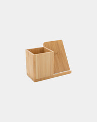 Draadloze oplader bamboe FSC gerecycled om te personaliseren - Bruin