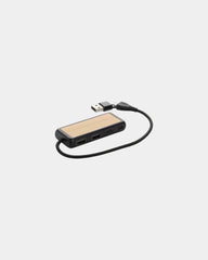 USB-hub gerecycled ABS en bamboe Link om te personaliseren - Zwart