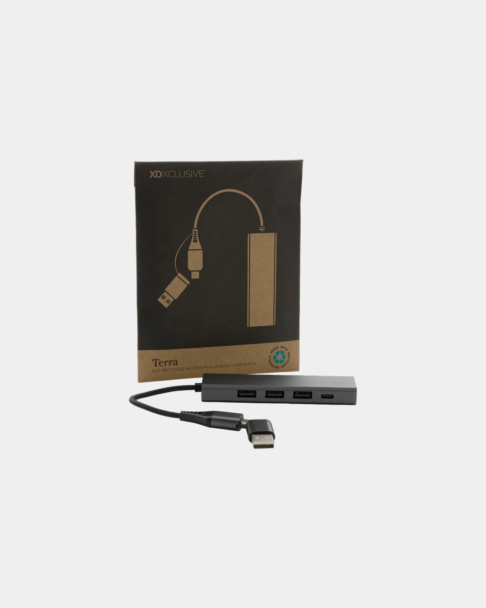 USB-hub gerecycled aluminium RCS Terra om te personaliseren - 2