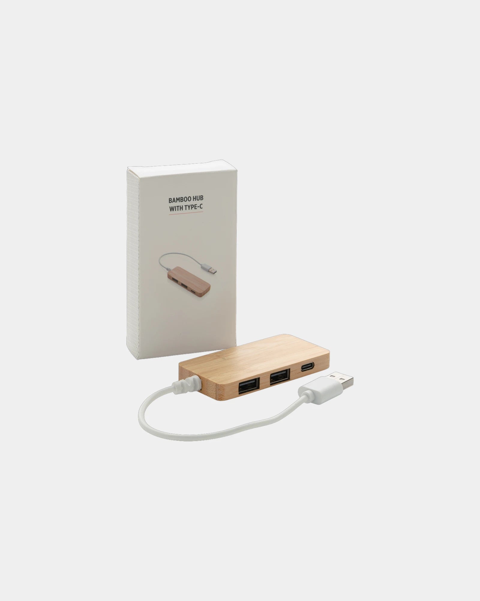 Hub bamboe USB-C met 2 USB-A poorten om te personaliseren - 2