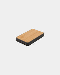 Powerbank 5000mAh gerecycled RCS bamboe om te personaliseren - Bruin