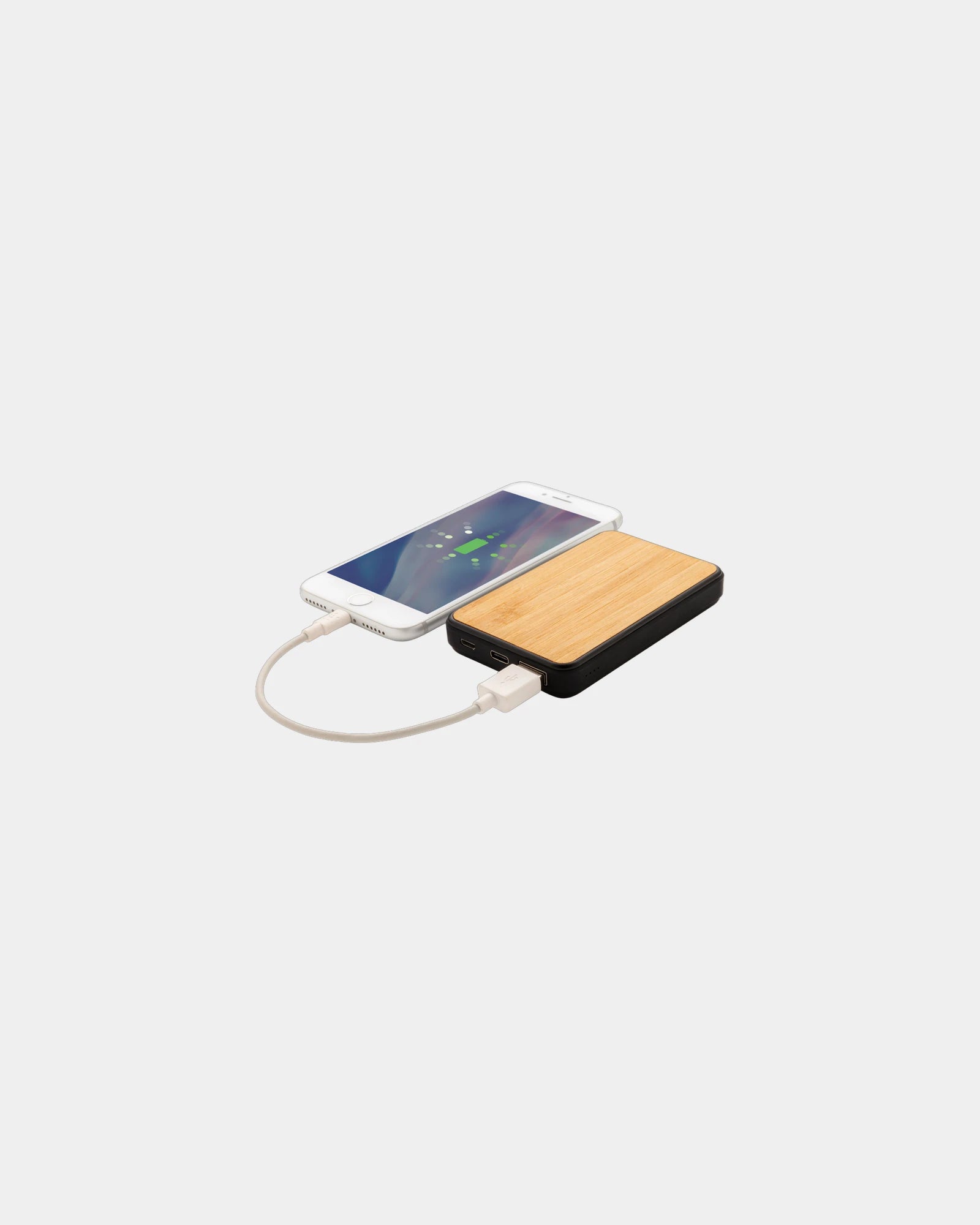 Powerbank 5000mAh gerecycled RCS bamboe om te personaliseren - 1