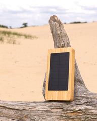 Powerbank zonne-energie bamboe FSC om te personaliseren - 6